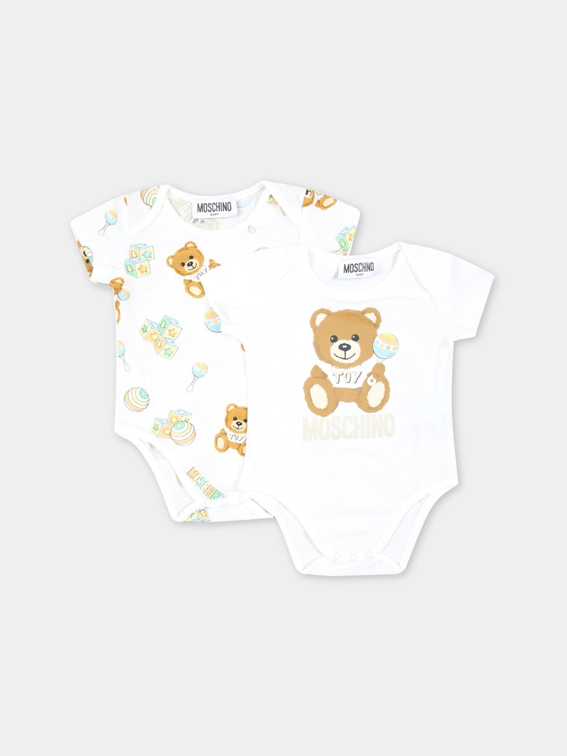 Set bianco per neonati con Teddy Bear,Moschino Kids,M5Y017 LAB59 84352