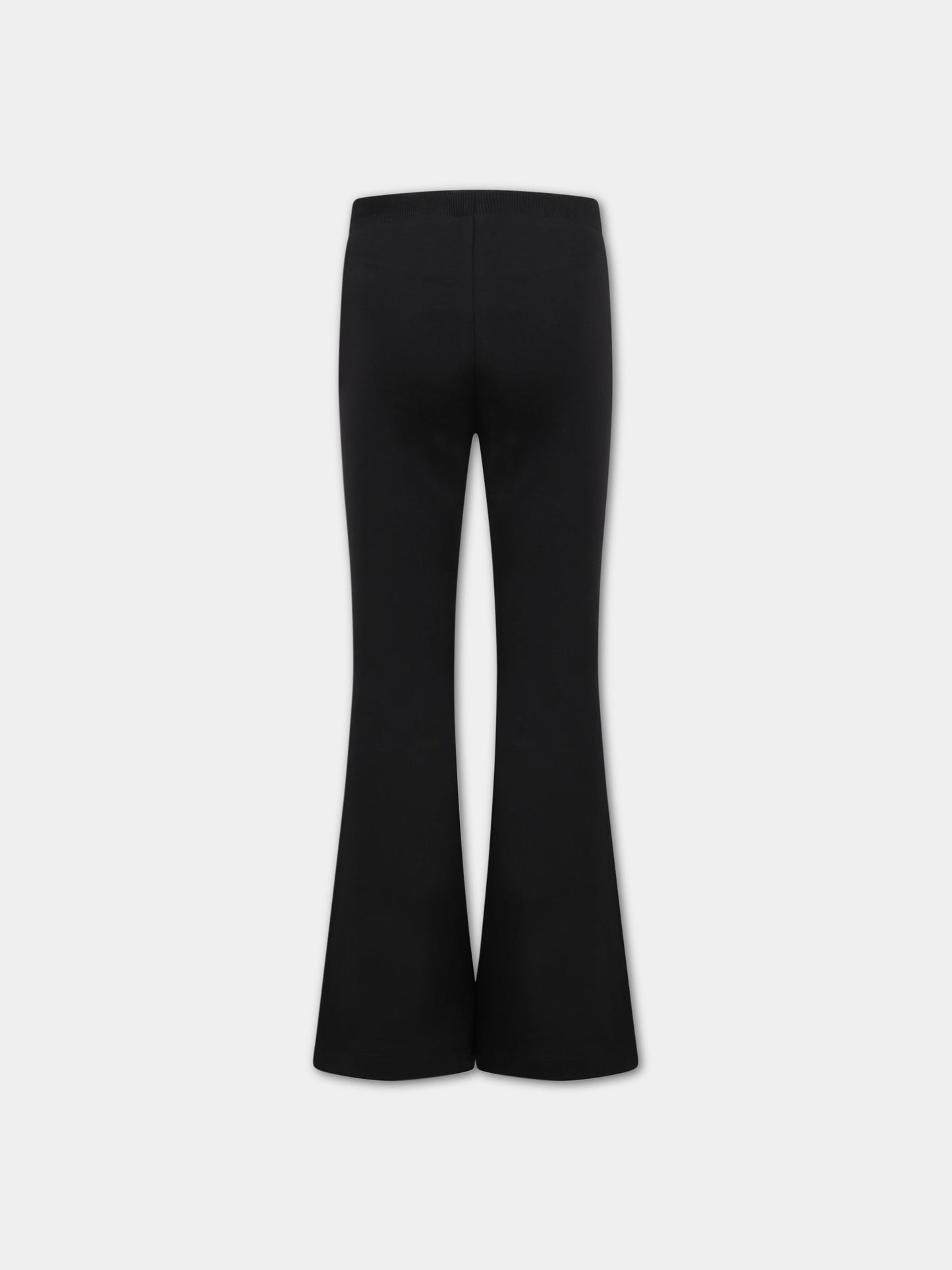 Pantaloni neri per bambina con logo bianco,Moschino Kids,HDP050 LDA00 60100