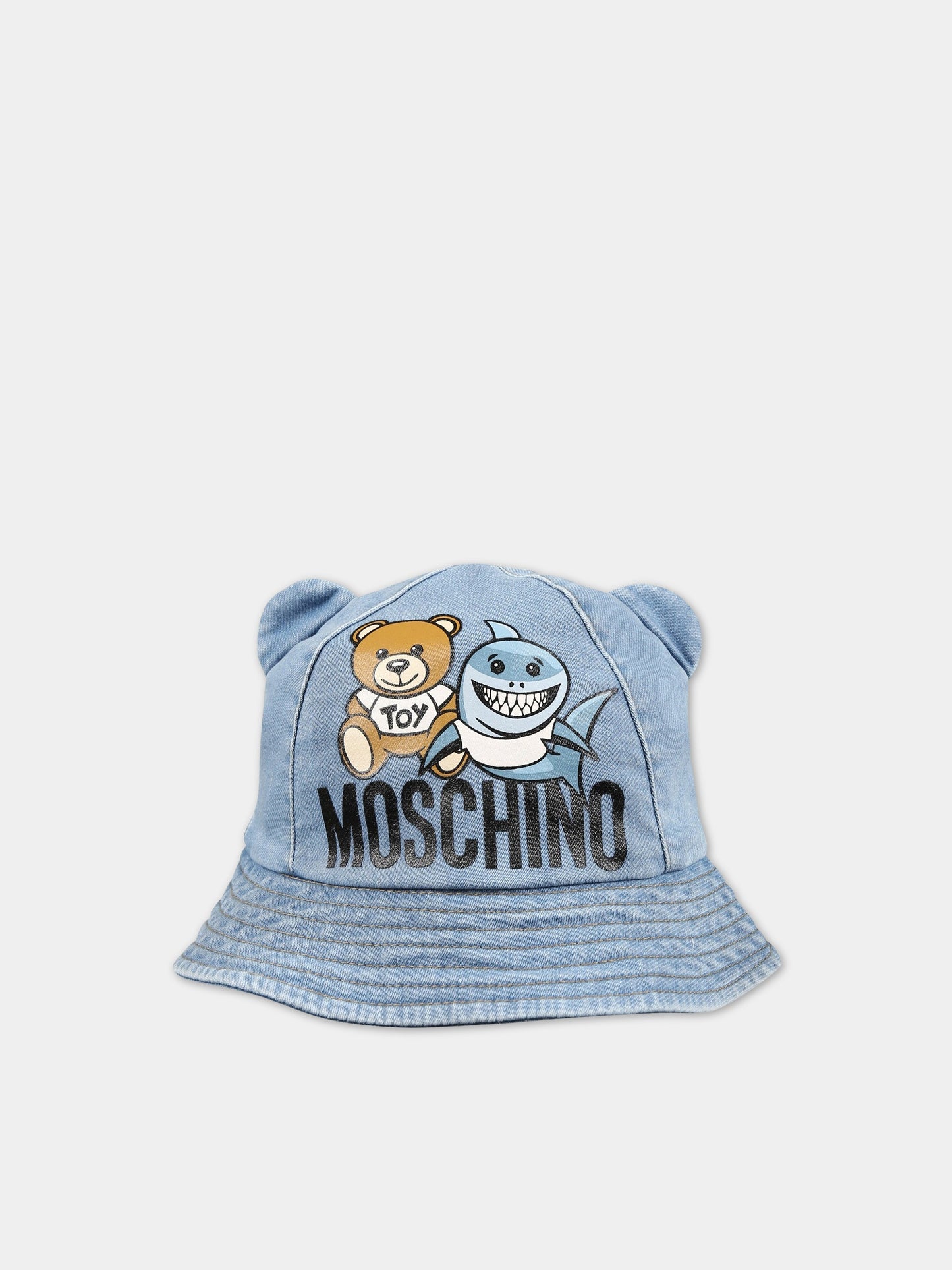 Cloche blu per neonato con stampa Teddy Bear,Moschino Kids,MUX04B LDE13 40020