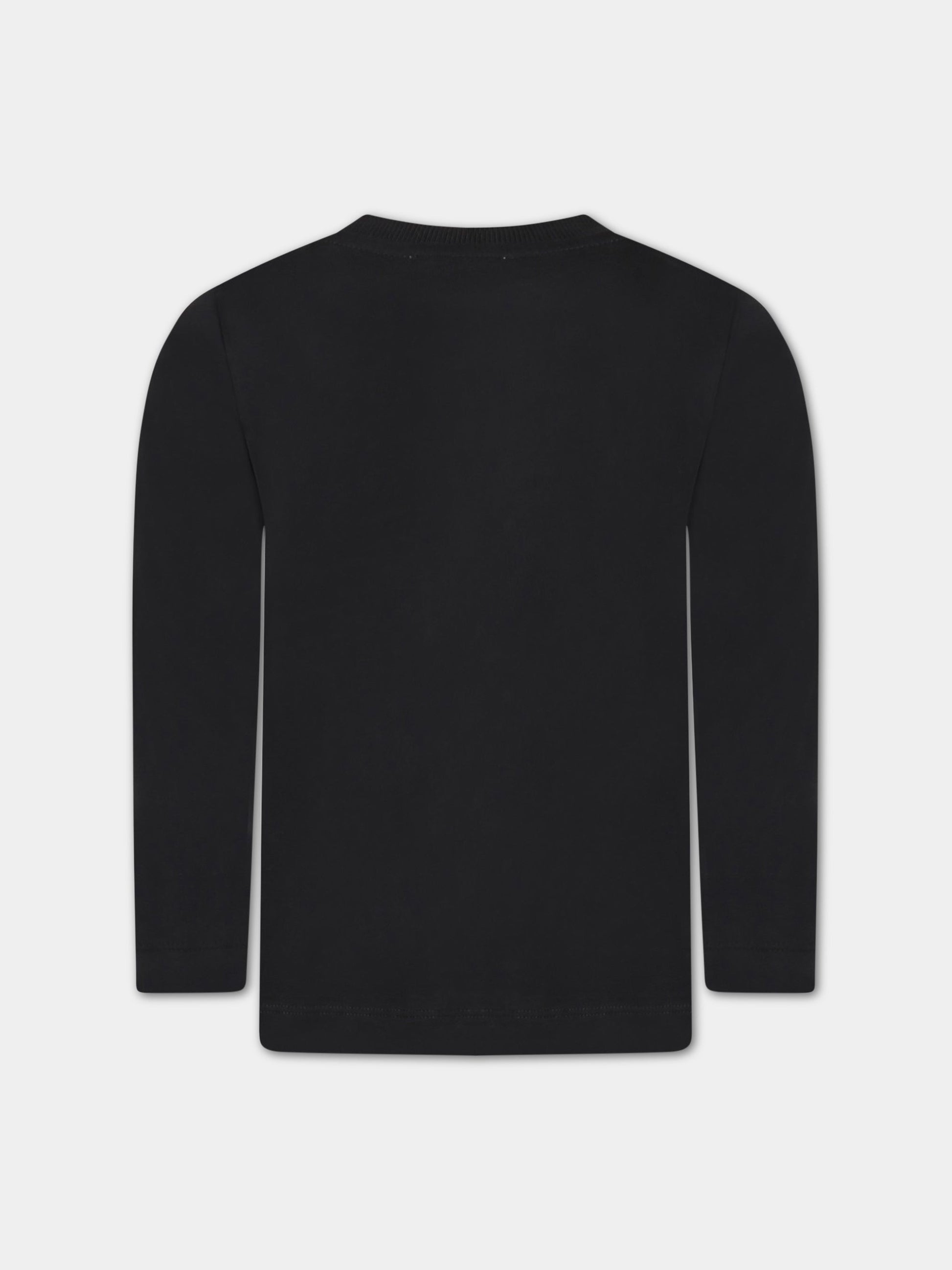 T-shirt nera per bambini con Teddy Bear,Moschino Kids,HUO00Q LAA23 60100