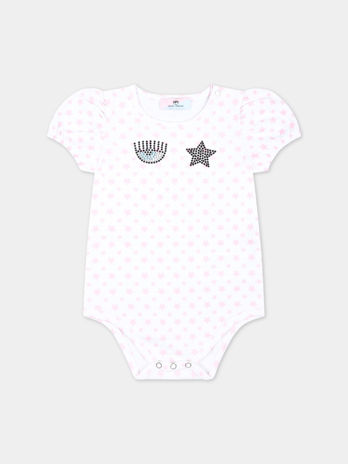 Completo multicolor per neonata con iconico occhiolino e stelle,Chiara Ferragni Collection,55A503 1001 9990