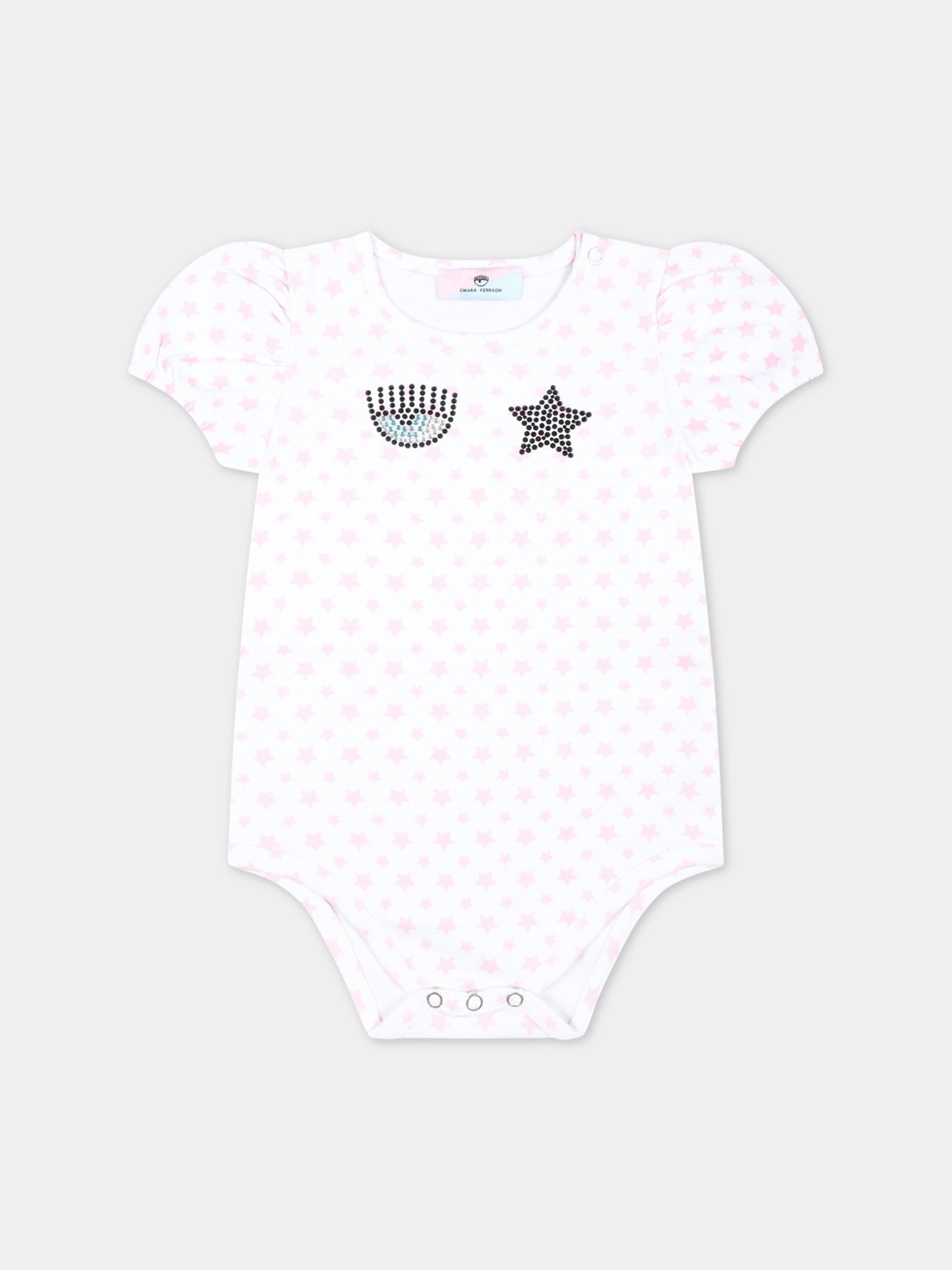 Completo multicolor per neonata con iconico occhiolino e stelle,Chiara Ferragni Collection,55A503 1001 9990