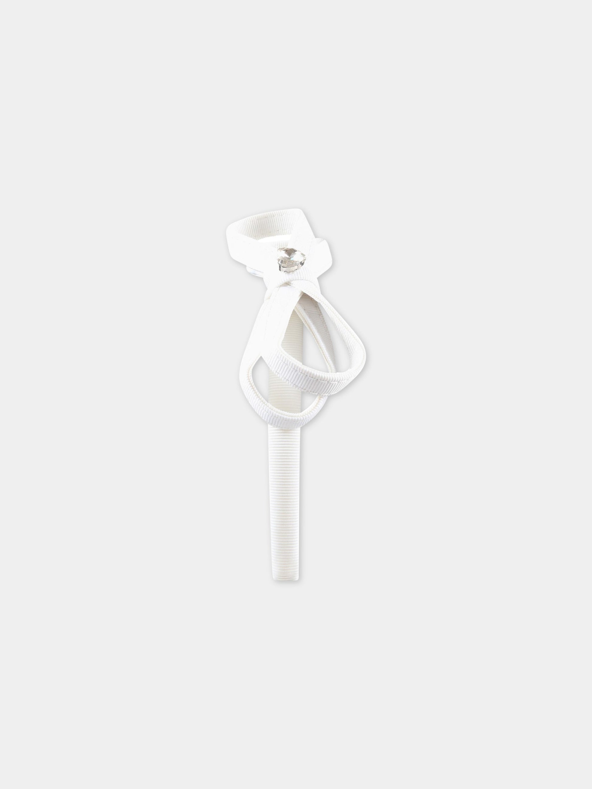 Cerchietto bianco per bambina con cuore,Monnalisa,17A000 1094 0099