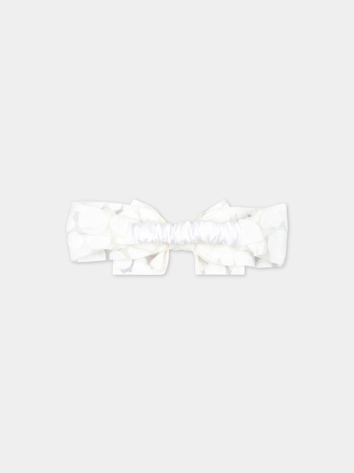 Fascia bianca per capelli per bambina con logo,Monnalisa,73A004 1120 0001