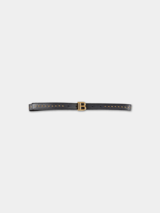 Cintura nera per bambina con logo,Balmain Kids,BS0A21 Z0847 930OR