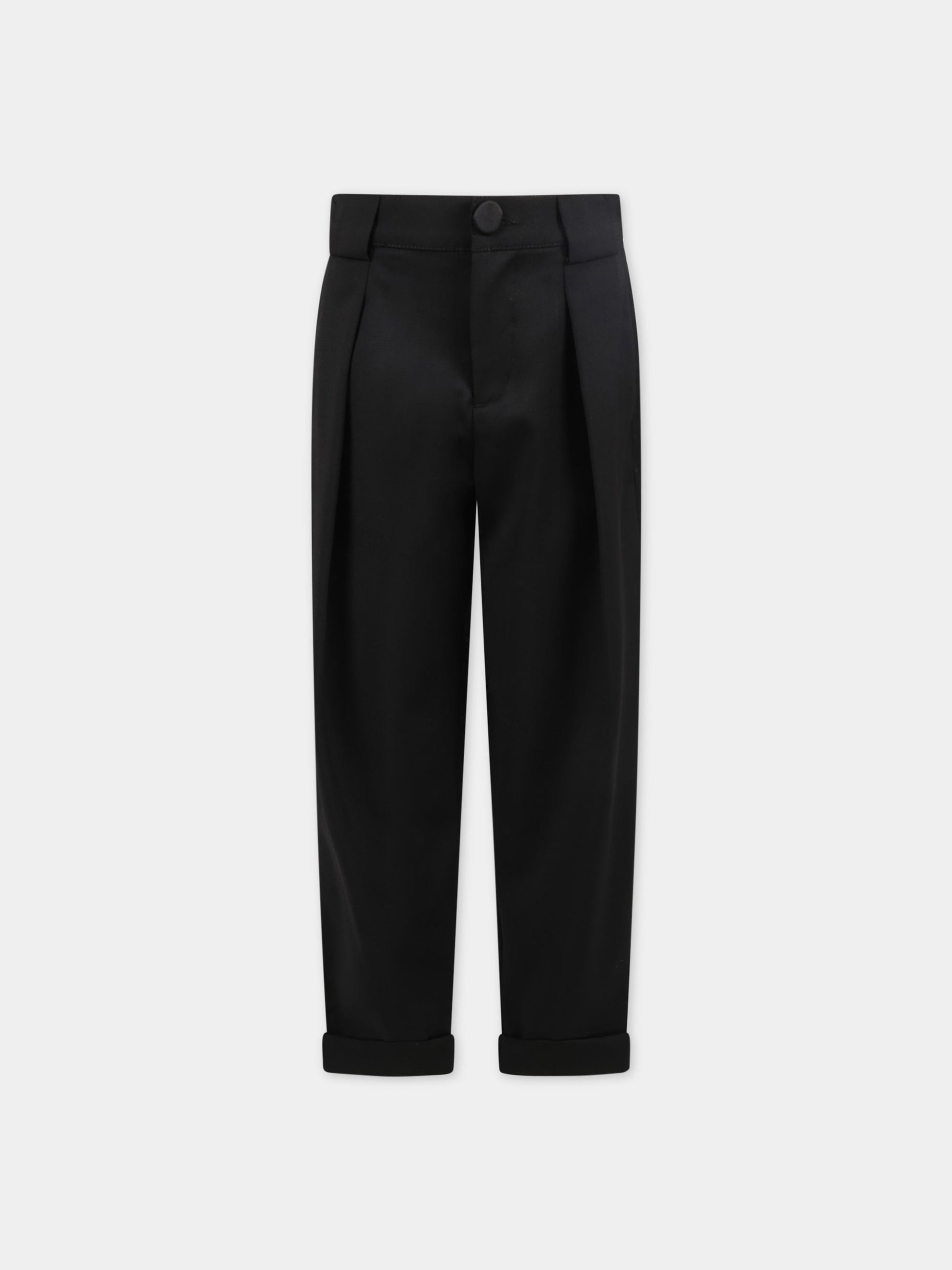 Pantaloni neri per bambino con patch logato,Balmain Kids,BS6Q30 I0089 930