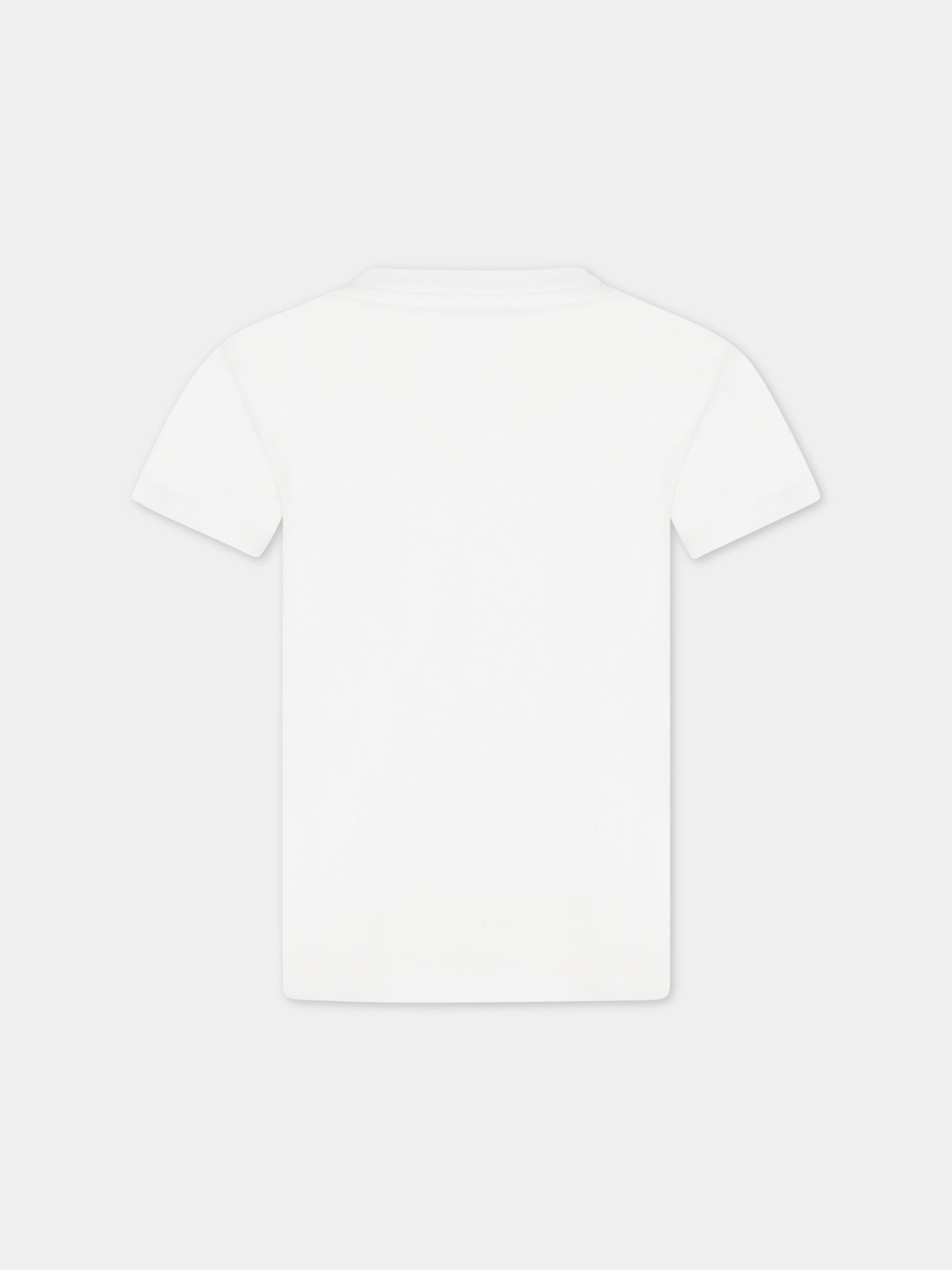 T-shirt bianca per bambina con logo dorato,Balmain Kids,BS8A01 Z0057 102