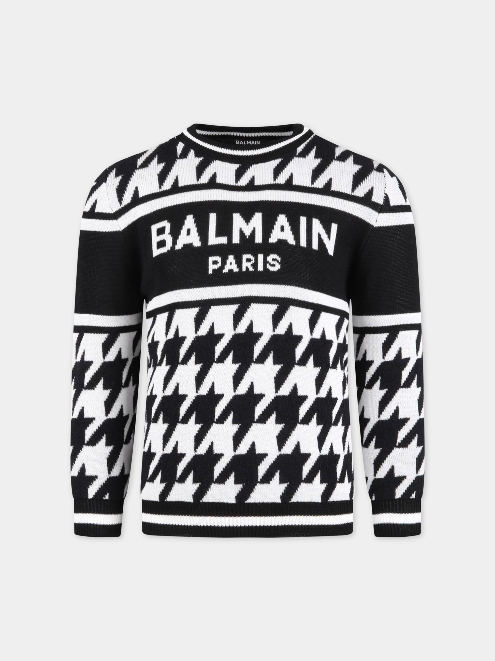Maglione multicolor per bambino con logo bianco,Balmain Kids,BS9P10 X0018 930BC