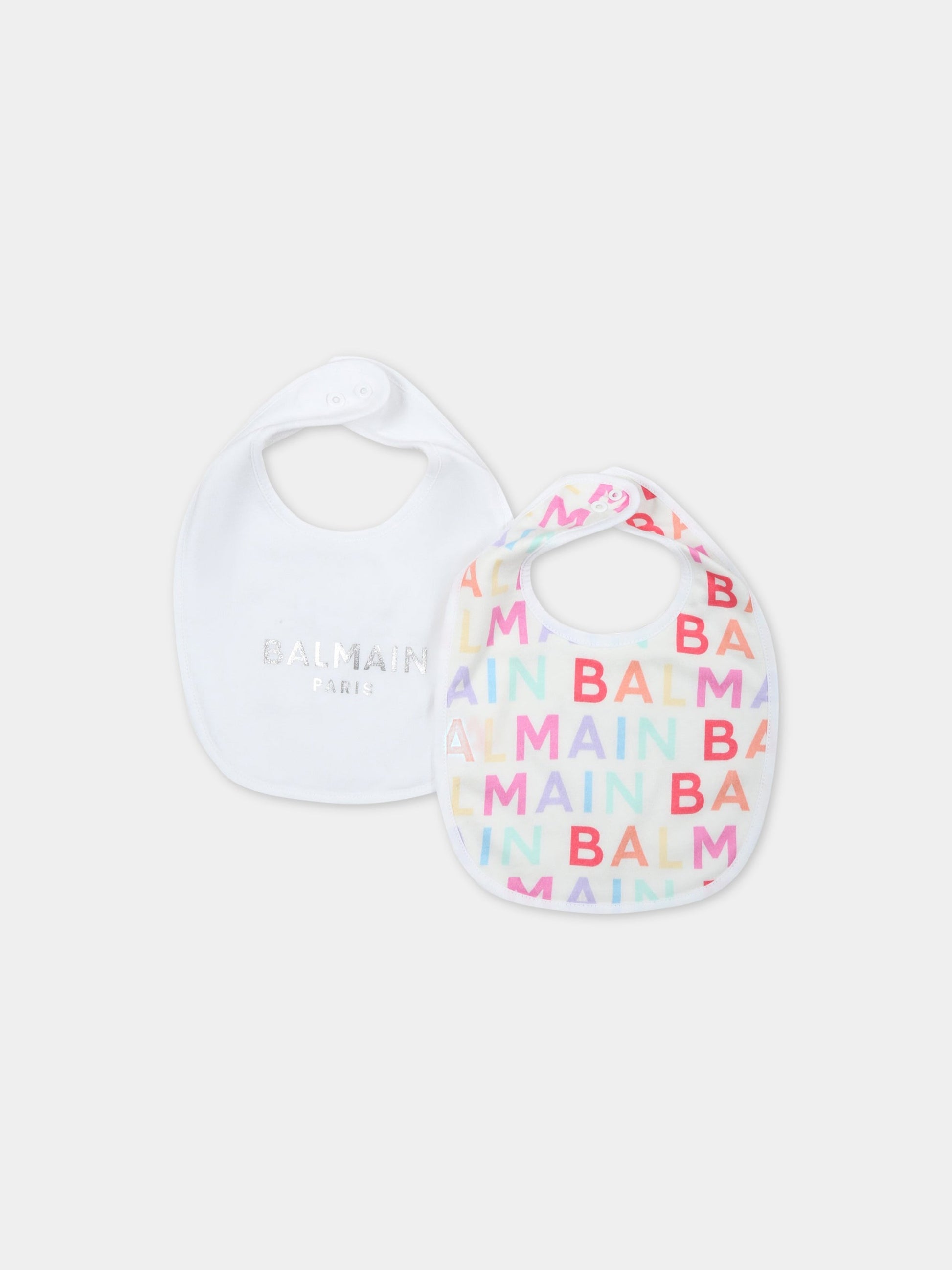 Set bianco per neonati con logo,Balmain Kids,BSB509 Z0057 999