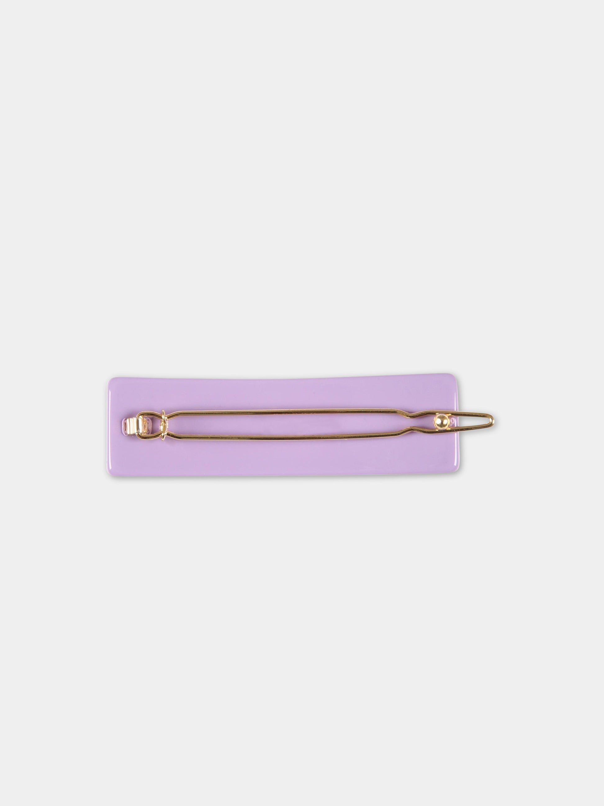 Fermaglio viola per bambina con FF gialle,Fendi Kids,JFP402 AMRF F1K5C