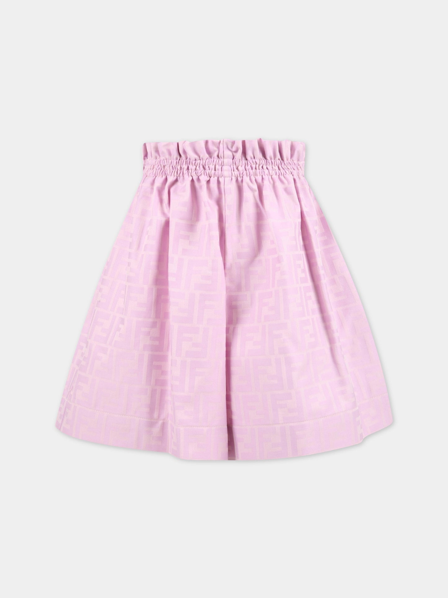 Shorts rosa per bambina con FF,Fendi Kids,JFF293 ALO6 F10WJ