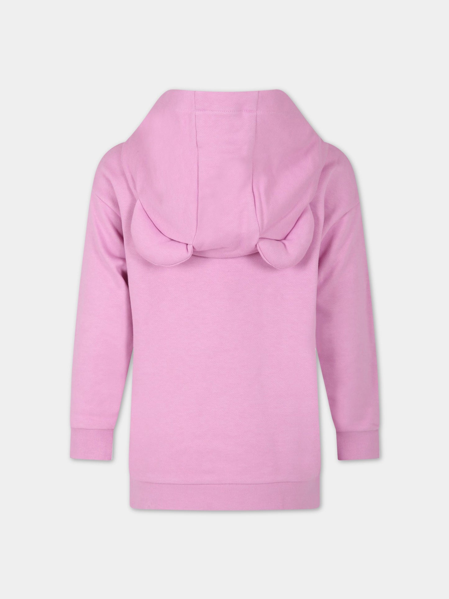 Felpa fucsia per bambina con stampa,Fendi Kids,JFH137 5V0 F10WJ