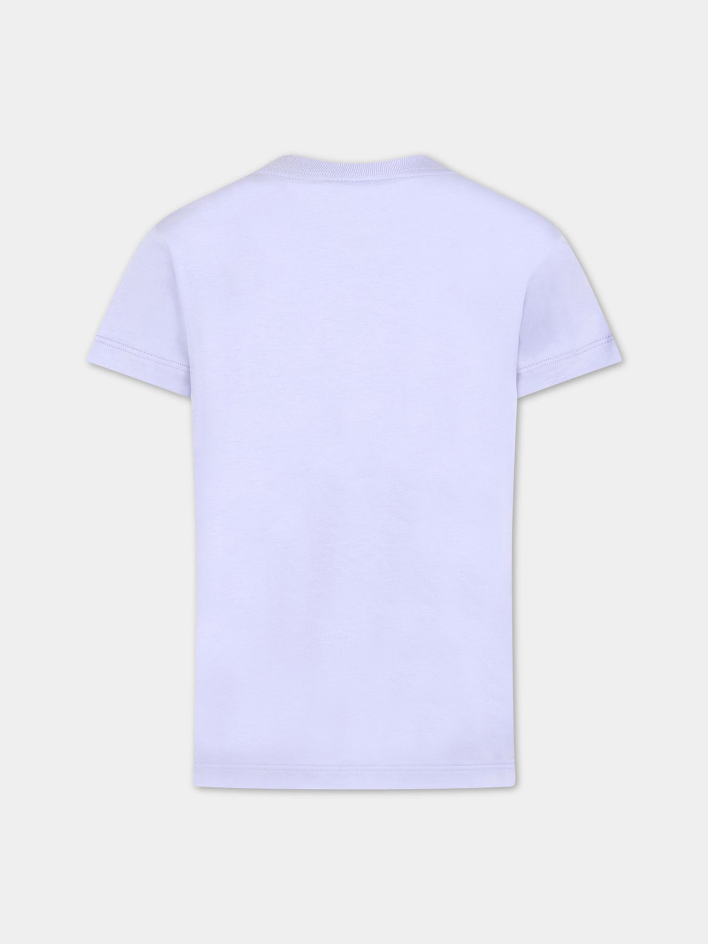 T-shirt viola per bambina con stampa,Fendi Kids,JFI280 7AJ F0QYE