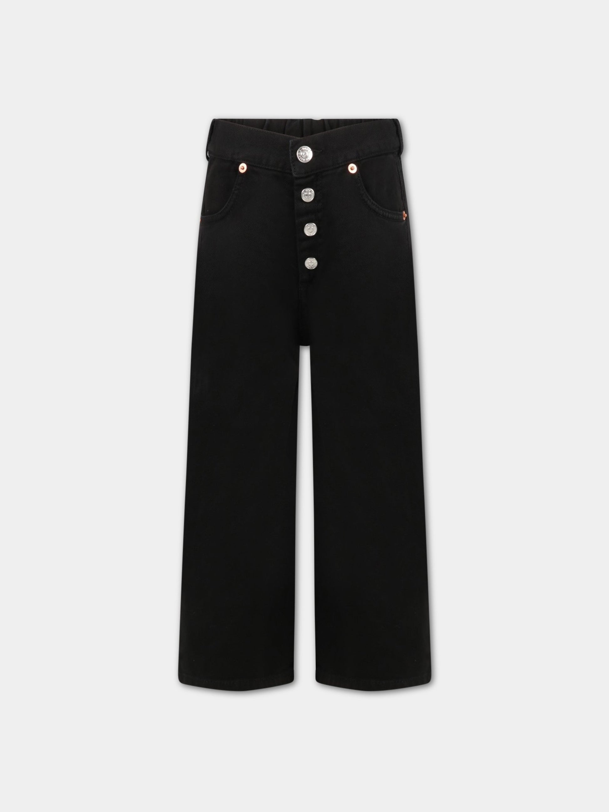 Jeans nero per bambino con patch logato,Mm6 Maison Margiela,M60053 MM016 M6900