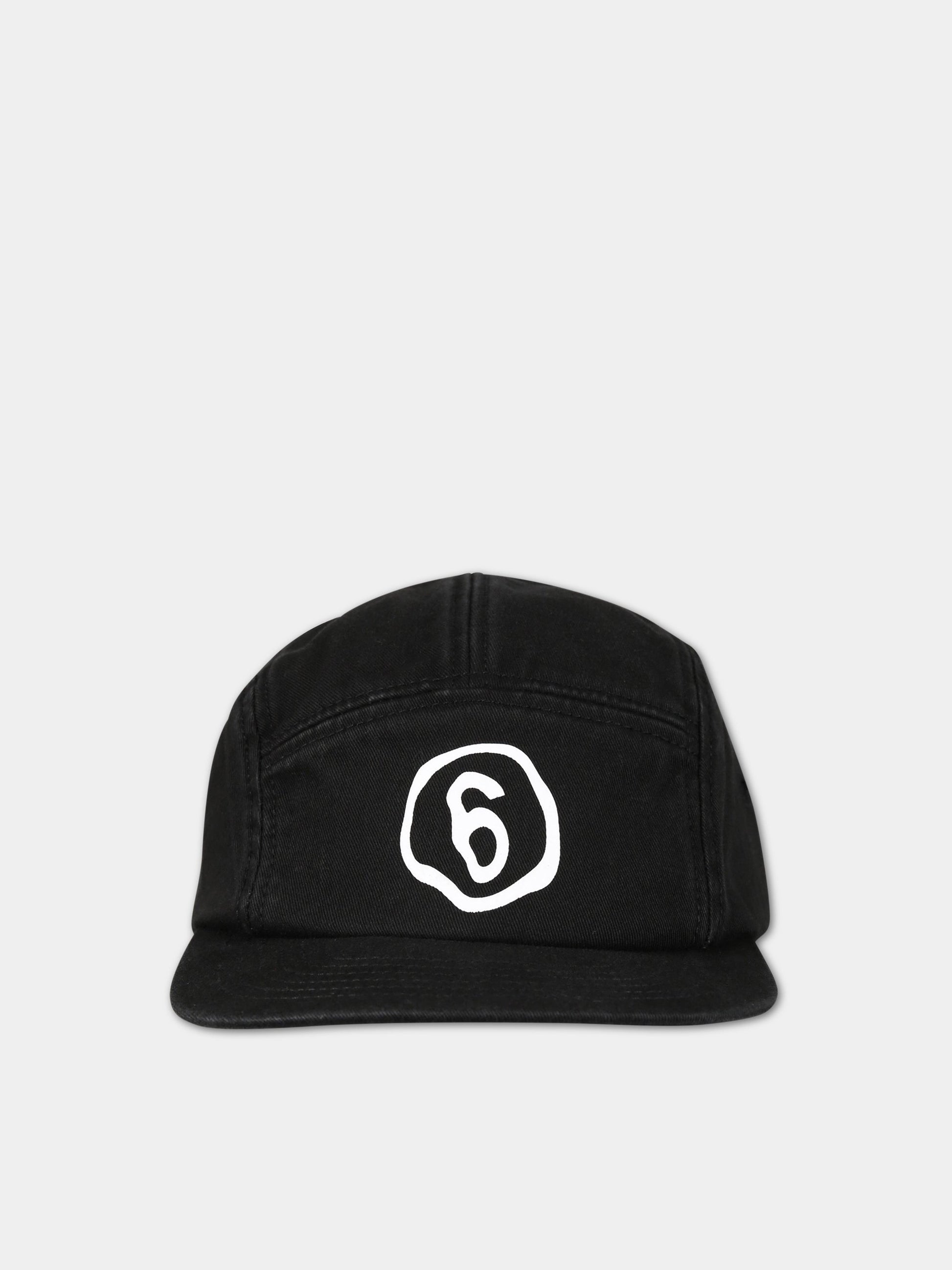 Cappello nero per bambino con logo,Mm6 Maison Margiela,M60365 MM025 M6900