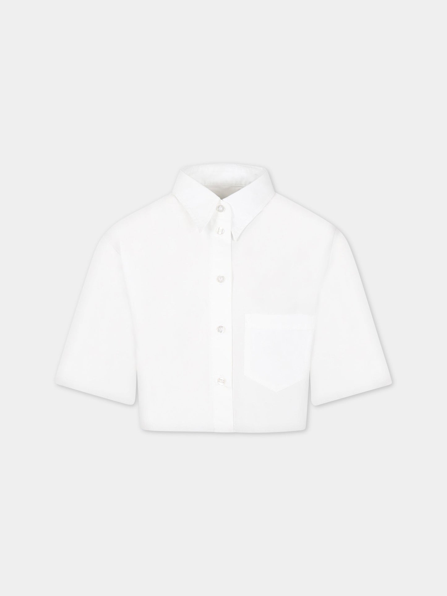 Camicia bianca per bambina con logo,Mm6 Maison Margiela,M60297 MM014 M6100