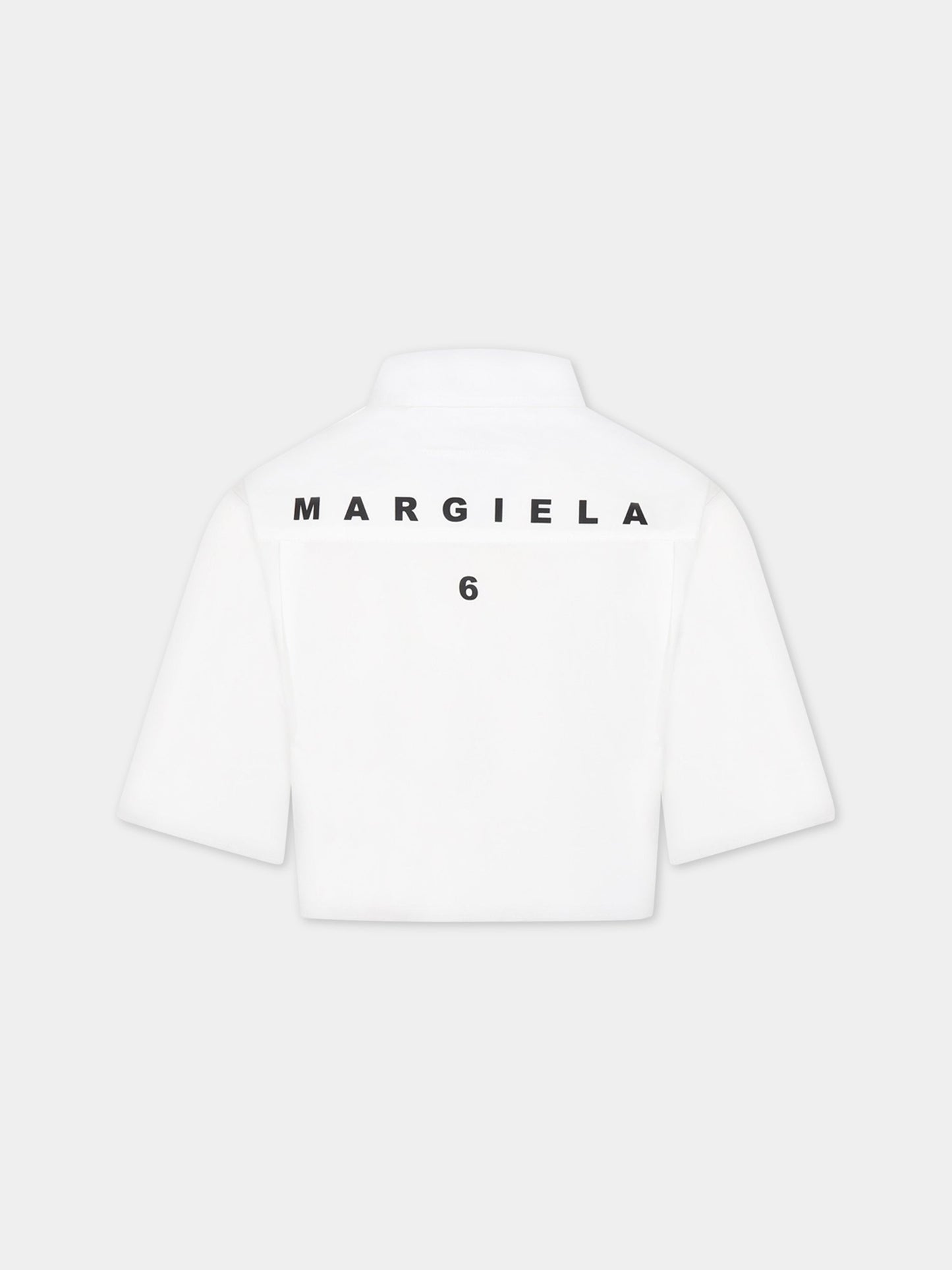 Camicia bianca per bambina con logo,Mm6 Maison Margiela,M60297 MM014 M6100