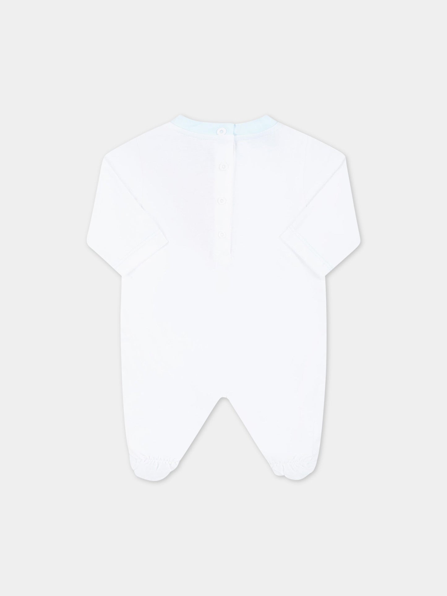 Set bianco per neonato con logo celeste,Missoni,MSB019 J0177 100CE