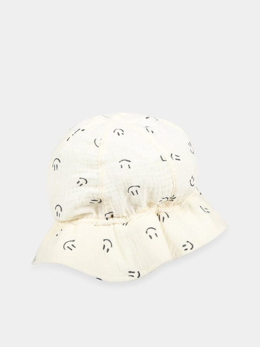 Cloche bianca per bambini con smile nero all-over,Molo,7S23T202B 6723