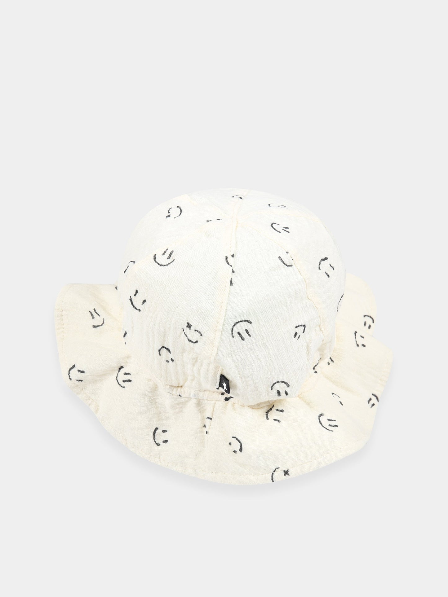 Cloche bianca per bambini con smile nero all-over,Molo,7S23T202B 6723