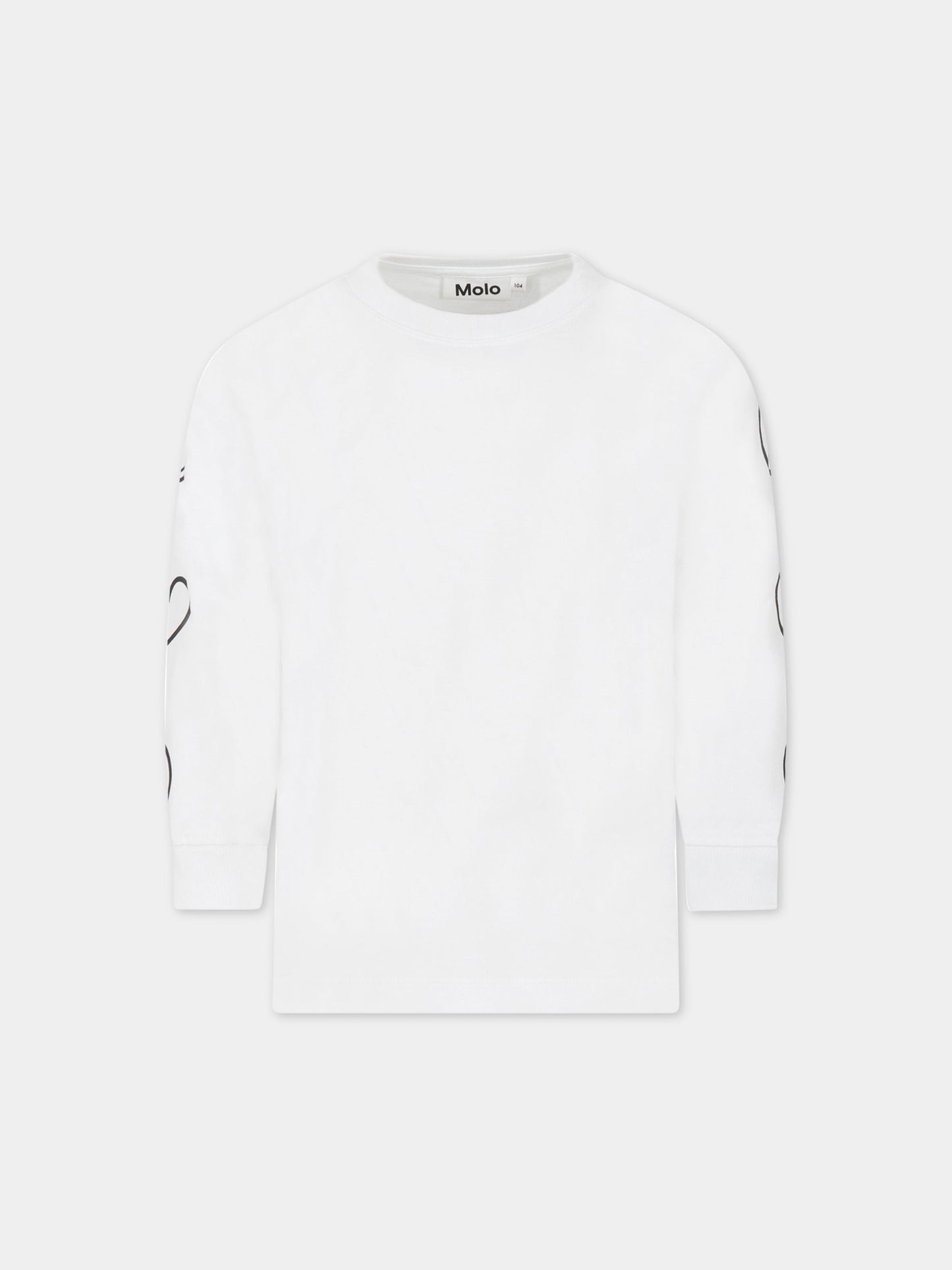 T-shirt bianca per bambini con disegni,Molo,1S23A402 3250