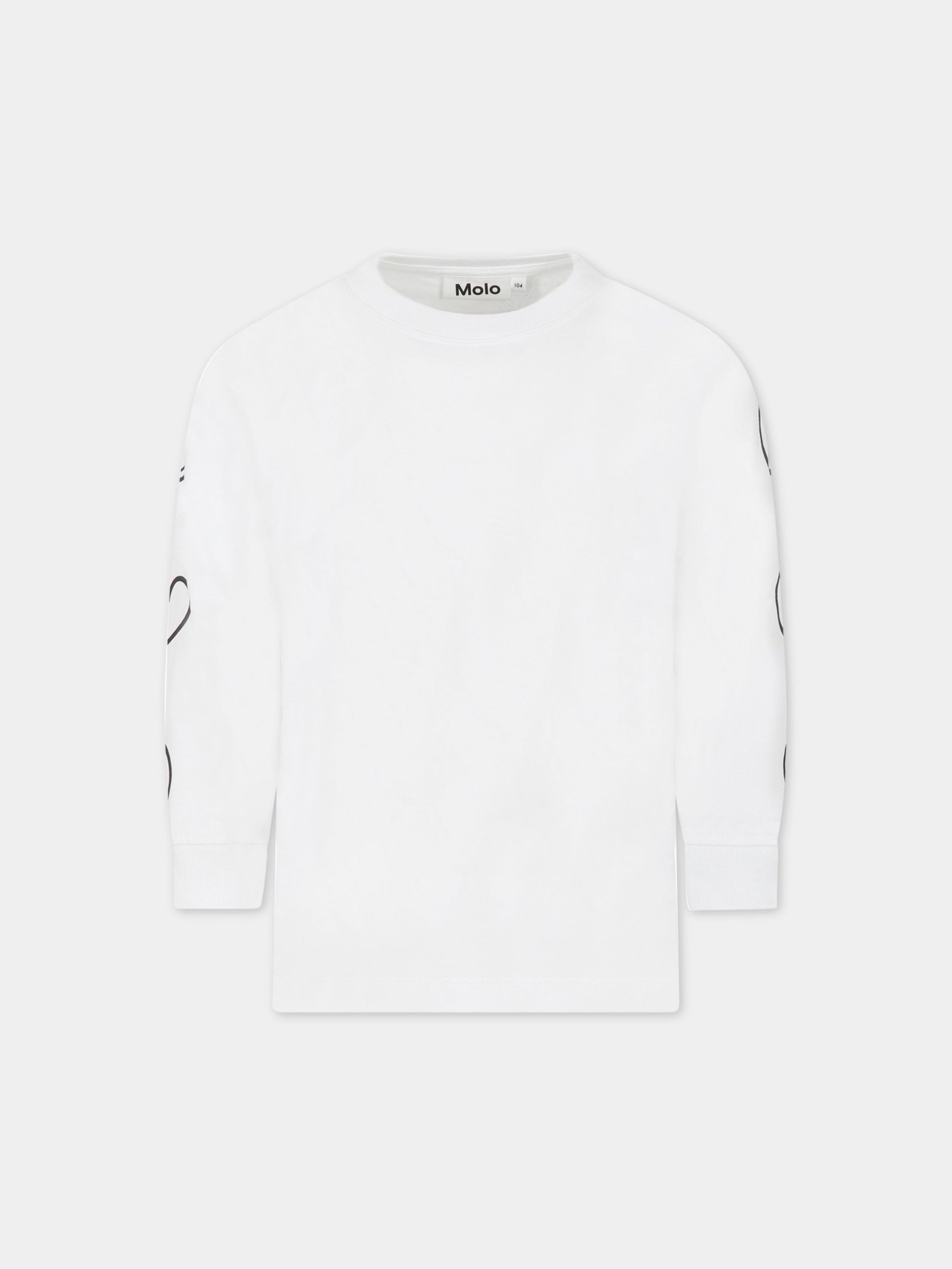 T-shirt bianca per bambini con disegni,Molo,1S23A402 3250