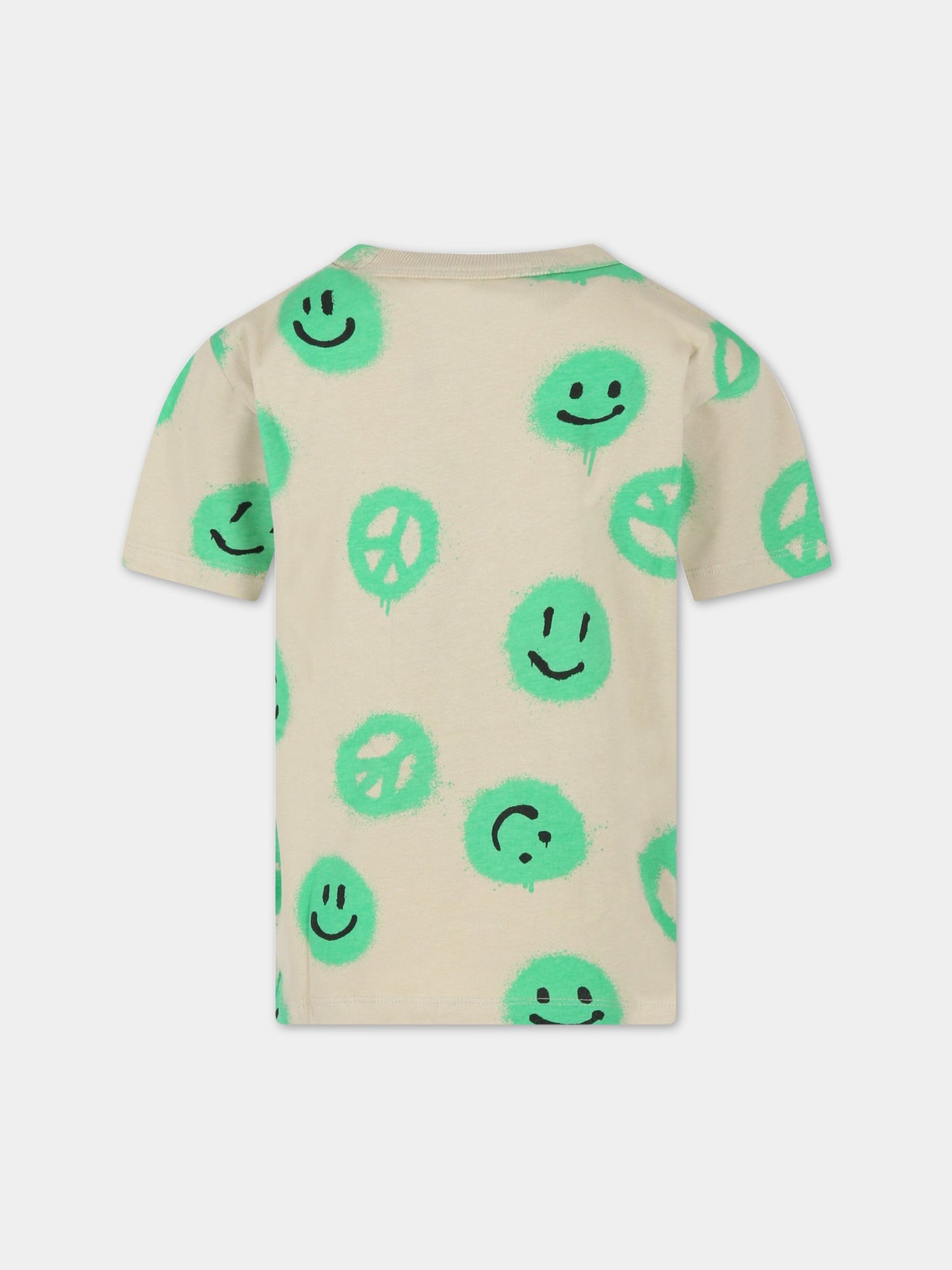 T-shirt beige per bambini con smile,Molo,6S23A213 6799