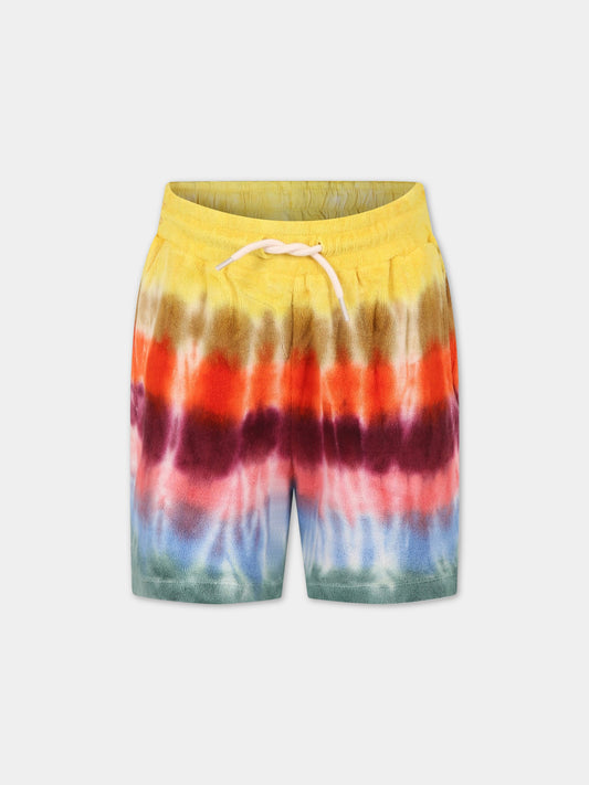 Shorts tie-dye per bambino con patch logato,Molo,6S23H102 6703