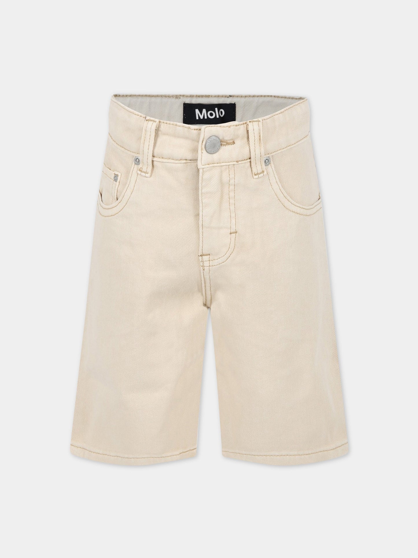 Bermuda beige per bambino con patch logato,Molo,6S23H108 8697