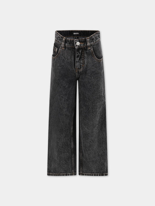 Jeans nero per bambino con logo,Molo,6S23I101 7938