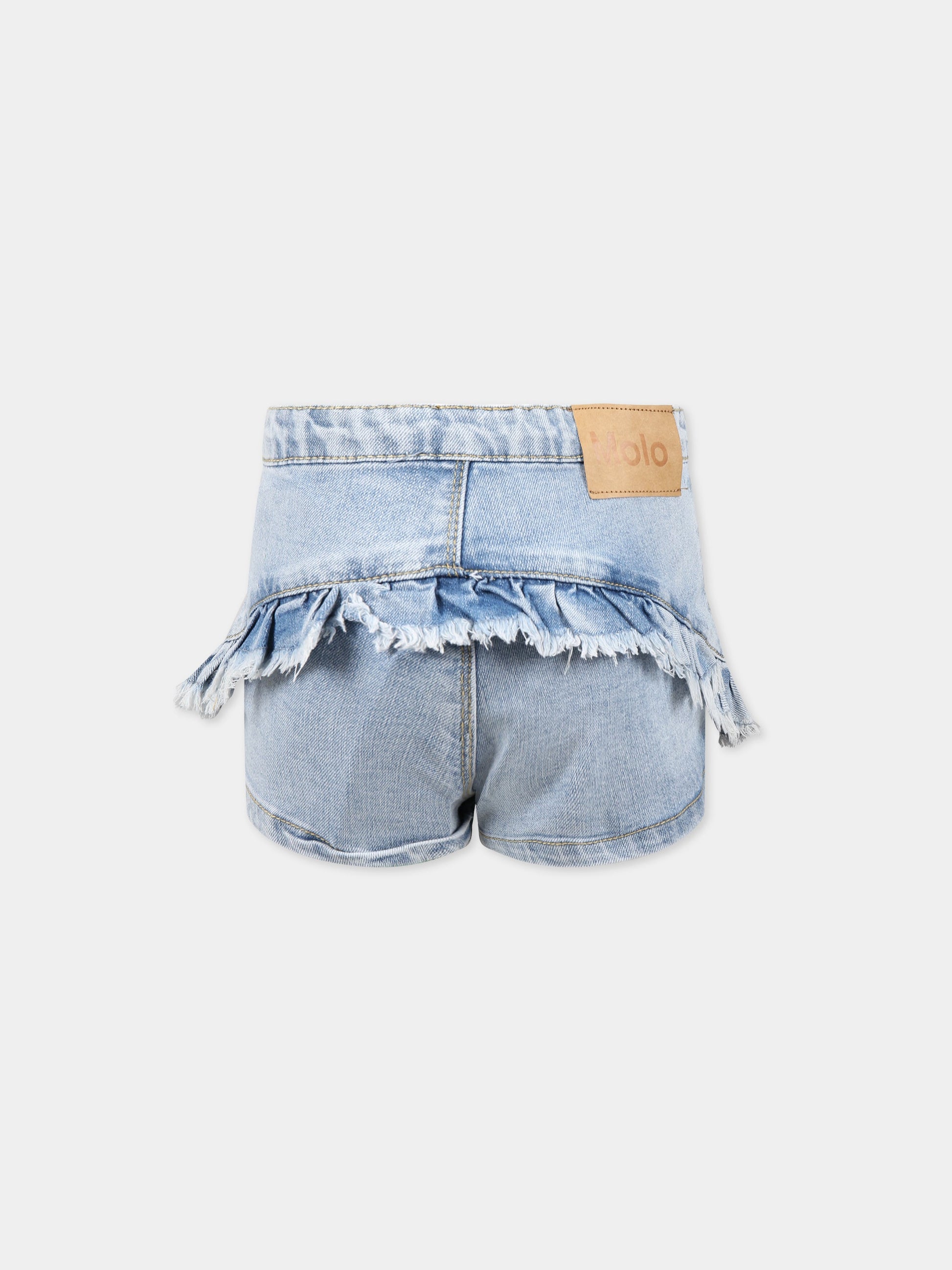 Shorts celeste per bambina,Molo,2S23H114 8752