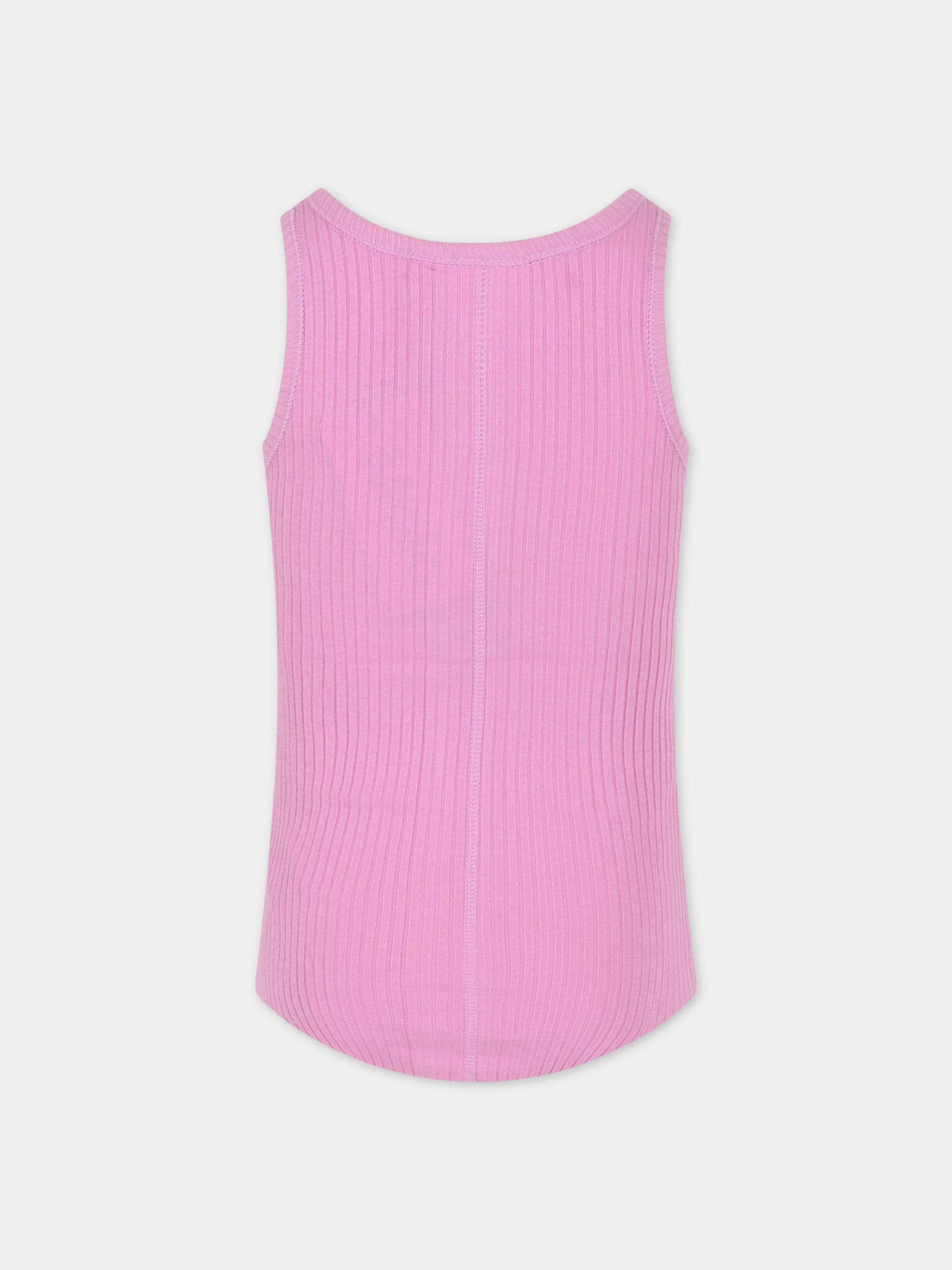 Canotta rosa per bambina con patch logato,Molo,2S23A107 8706