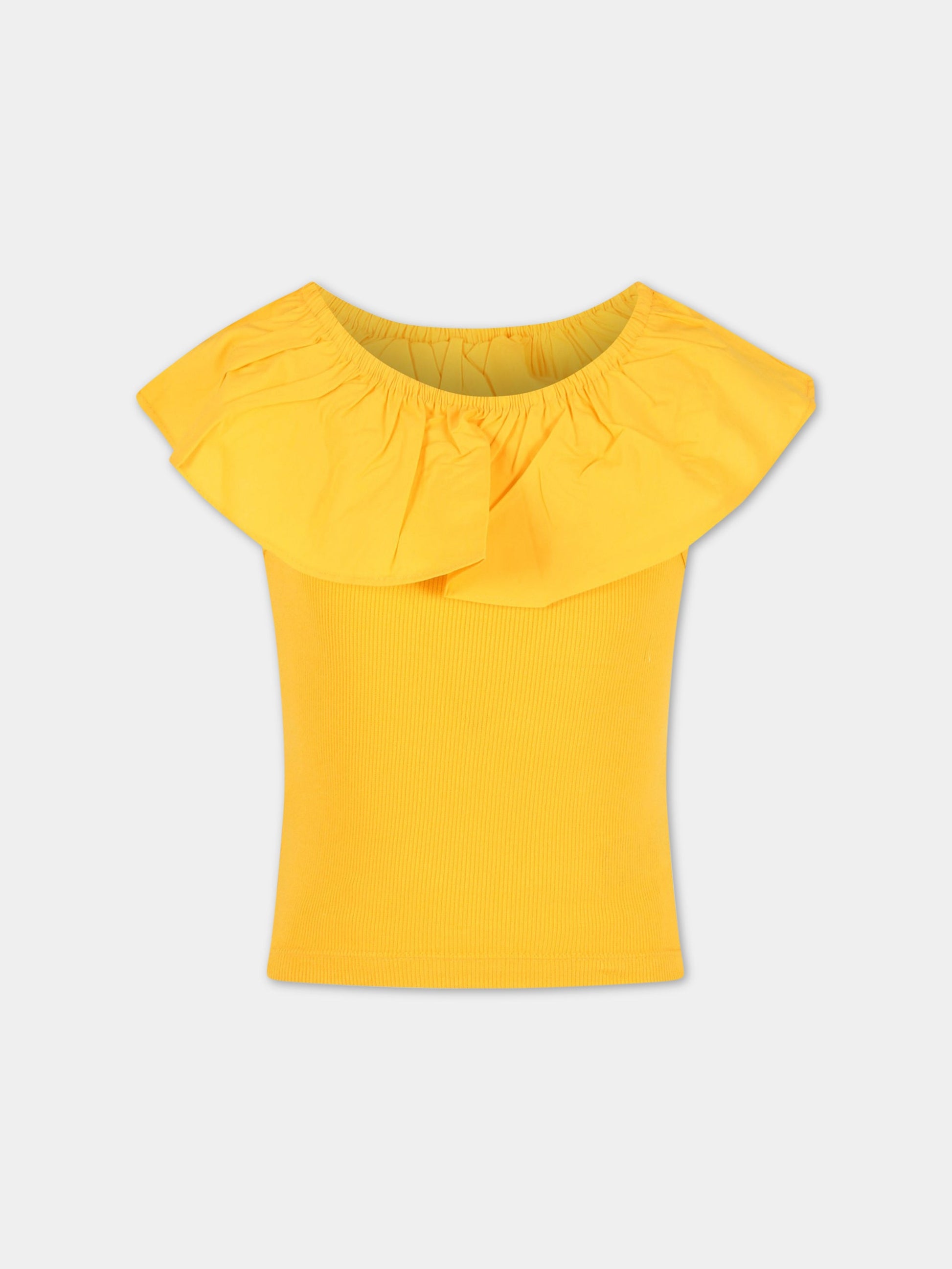 Top giallo per bambina con rouches,Molo,2S23A110 8704
