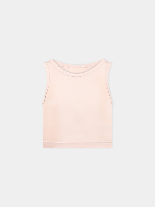 Canotta rosa per bambina con patch logato,Molo,2S23A112 8151