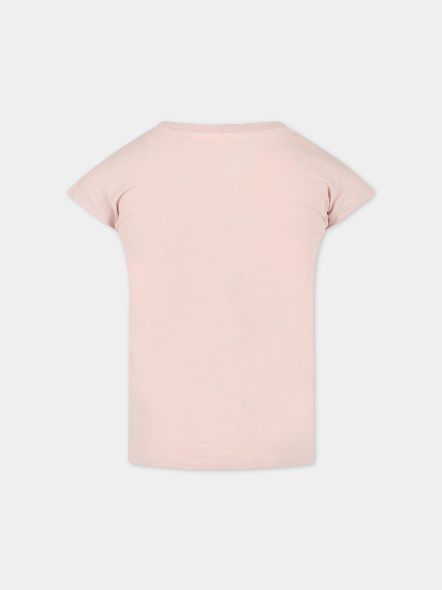 T-shirt rosa per bambina con gatti e fiori,Molo,2S23A226 3269