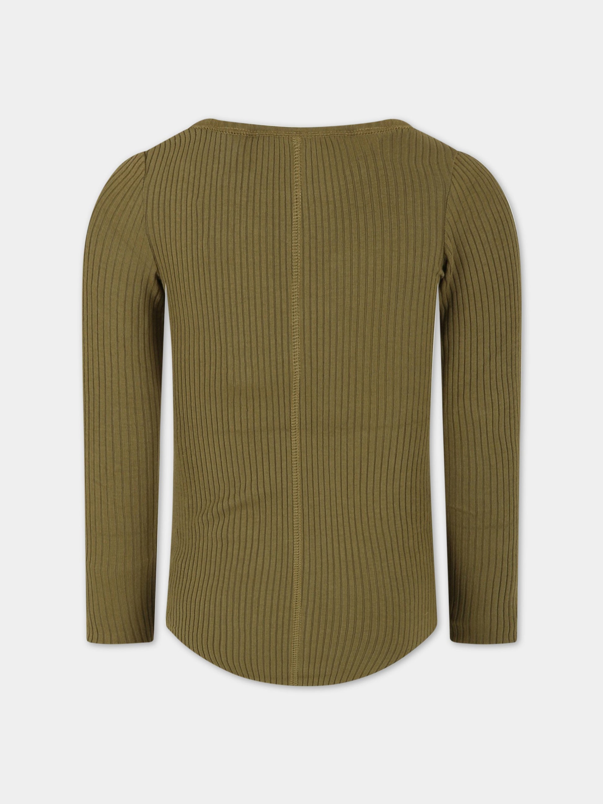 T-shirt verde per bambina con patch logato,Molo,2S23A401 8693