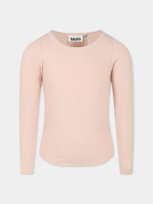 T-shirt rosa per bambina con patch logato,Molo,2S23A401 8151