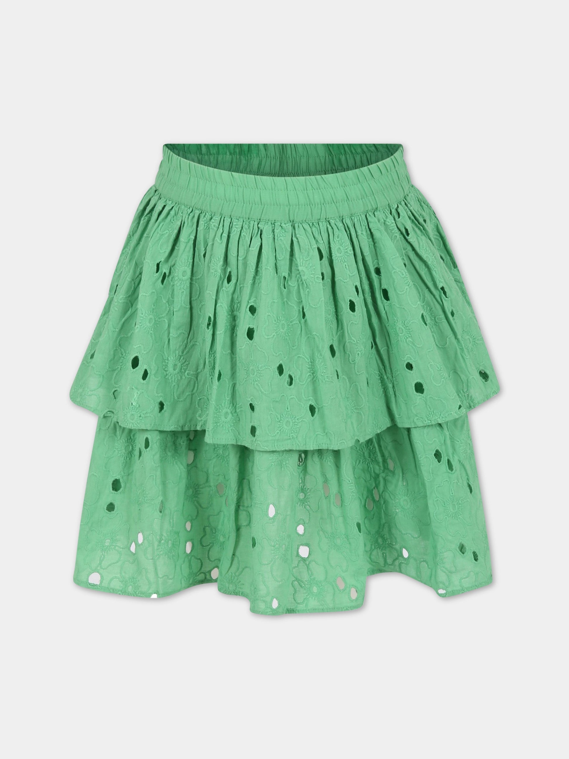 Gonna verde per bambina,Molo,2S23D106 8707