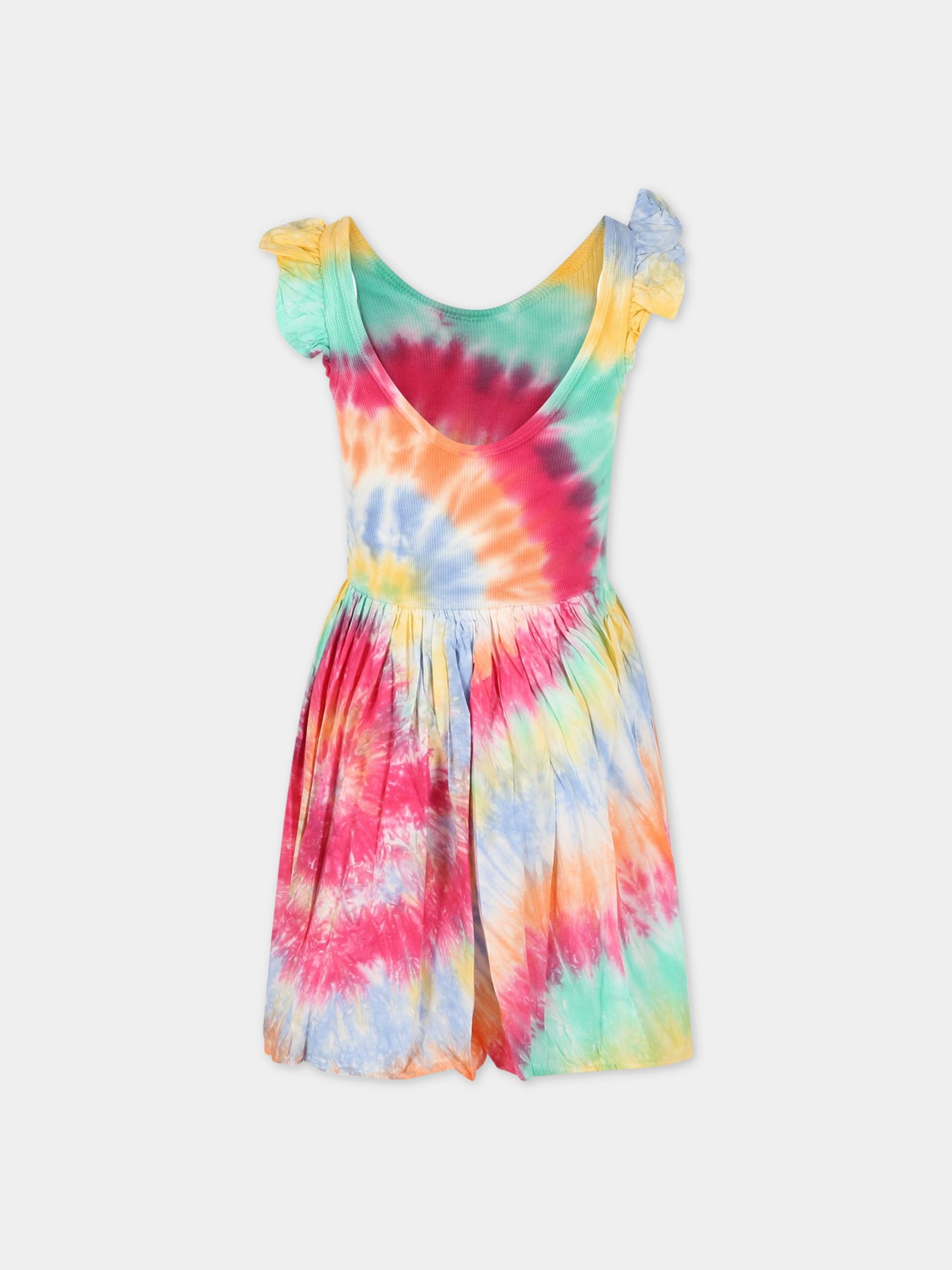 Vestito tie-dye per bambina con patch logato,Molo,2S23E125 6843