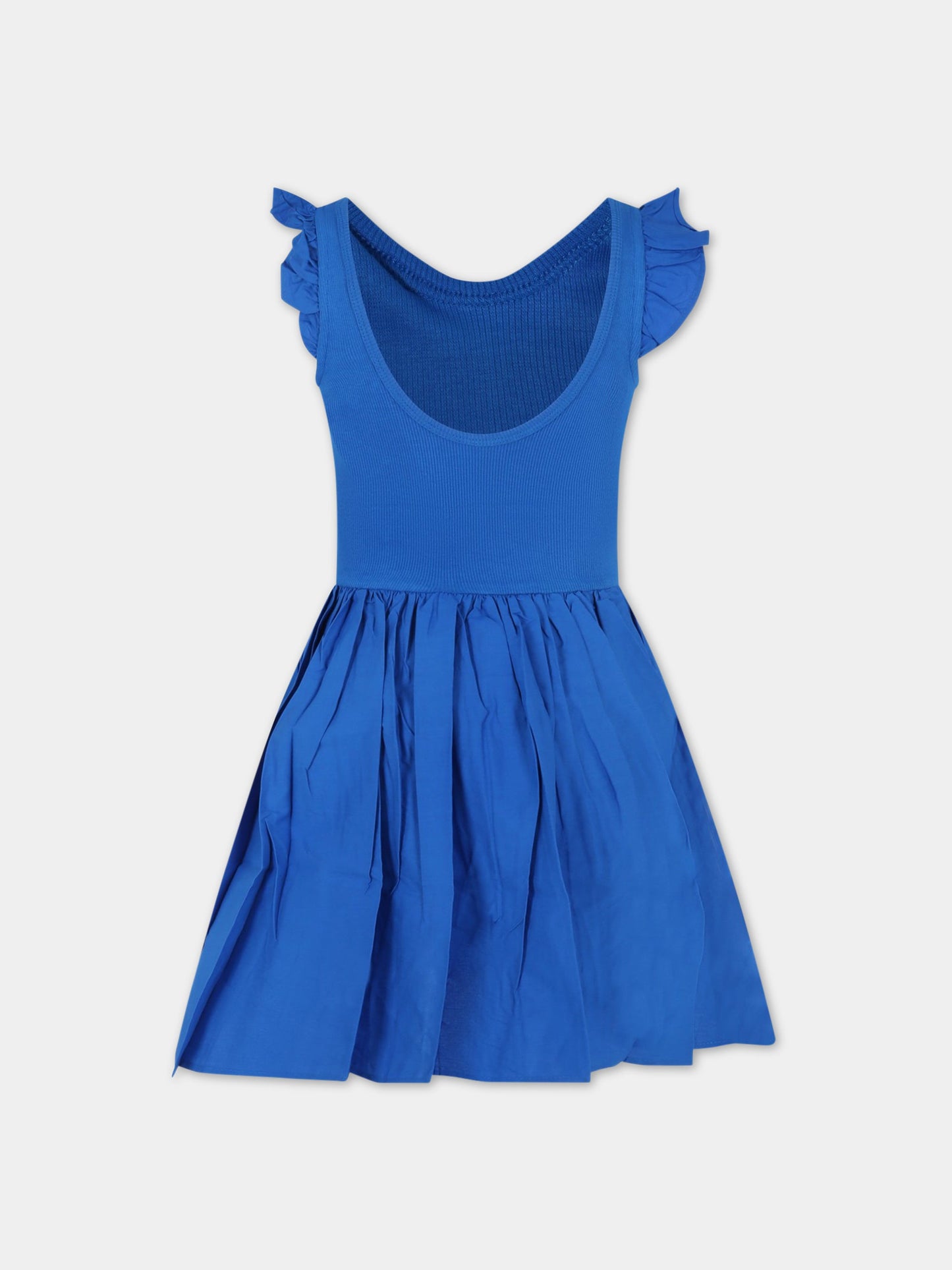 Vestito blu per bambina con patch logato,Molo,2S23E125 2480