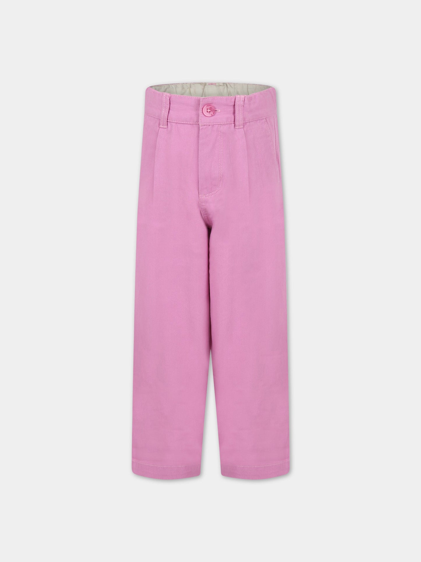 Jeans rosa per bambina con patch logato,Molo,2S23I102 8706