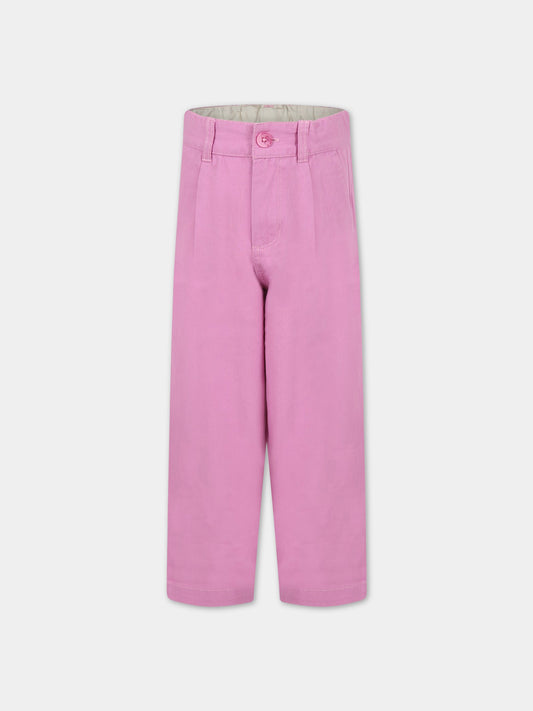 Jeans rosa per bambina con patch logato,Molo,2S23I102 8706