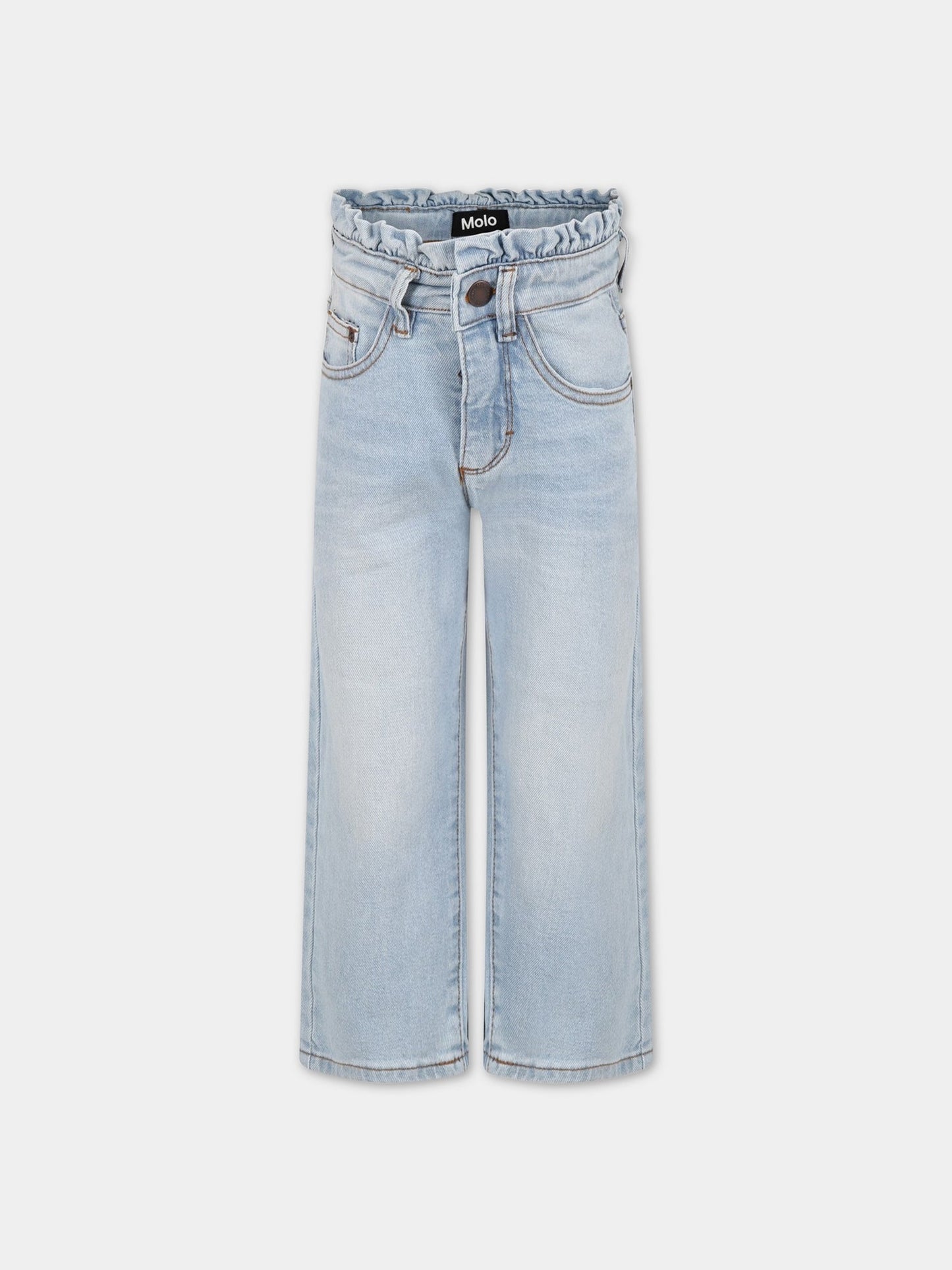 Jeans celesti per bambina con patch logato,Molo,2S23I111 8519