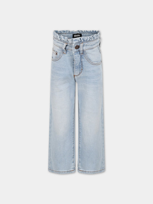 Jeans celesti per bambina con patch logato,Molo,2S23I111 8519