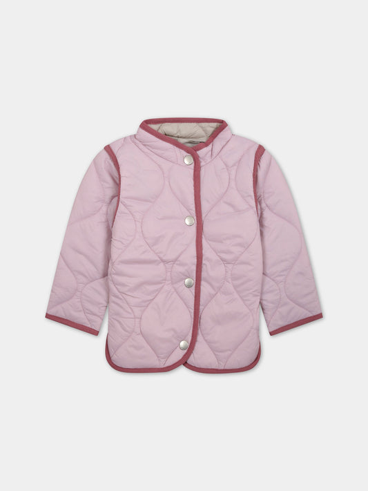 Piumino rosa per bambina con logo,Molo,5S23M318 8333