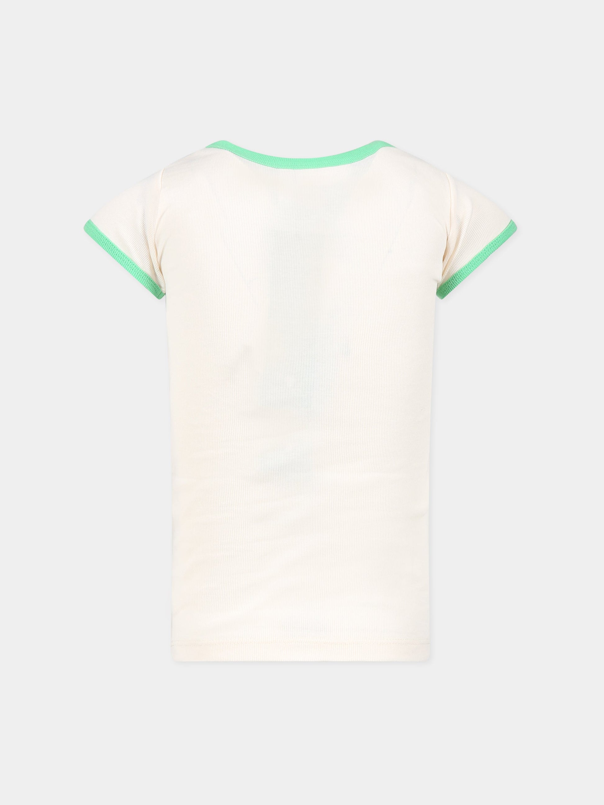 T-shirt avorio per bambina con stampa sole e scritta  Stay Sunny ,Molo,6S23A218 2444