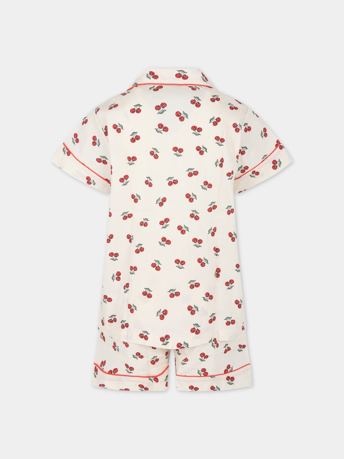 Pigiama avorio per bambina con ciliegie,Molo,6S23R502 6835
