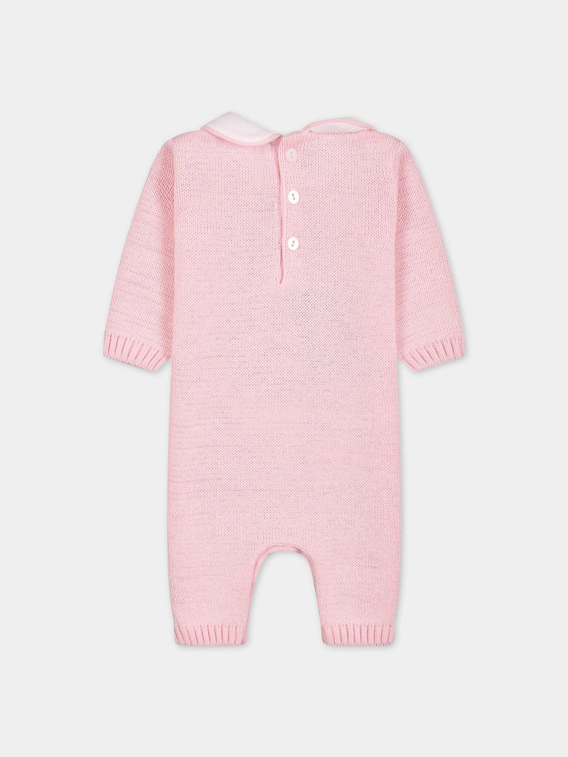 Pagliaccetto rosa per neonata con orso,Little Bear,6125 ROSA