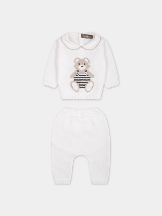Completo bianco per neonati con orso,Little Bear,6126 BIANCO