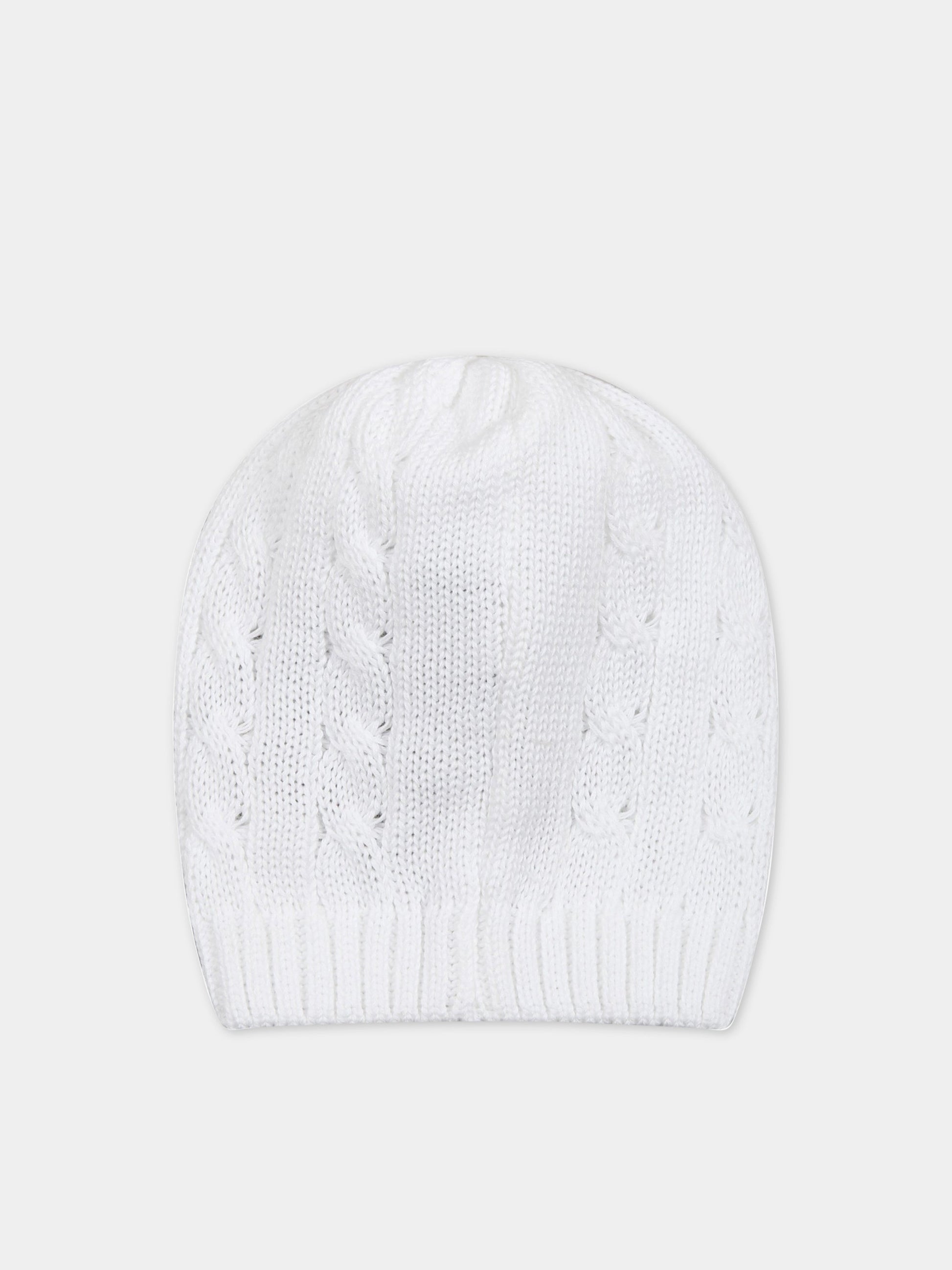 Cappello bianco per neonati,Little Bear,6119 BIANCO